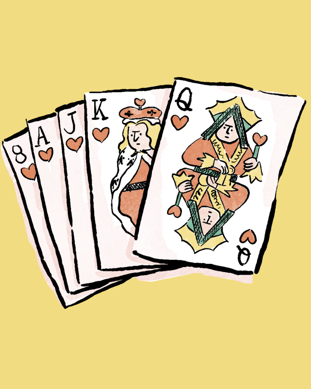 image of five playing cards