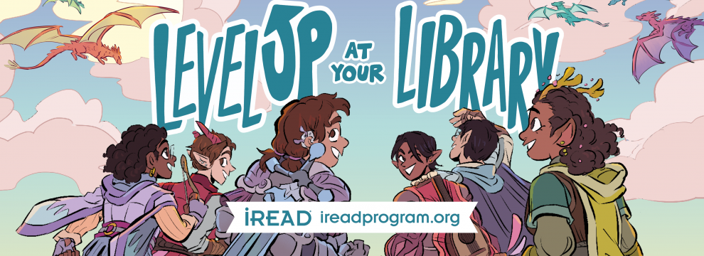 A party of adventurers is getting ready to level up at the library! 