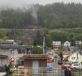 Large mudslide through forest slope into city of Ketchikan in August 2024