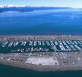 Aerial view of Homer Port and Harbor looking west.