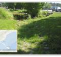 Photo of stormwater bioswale at Homer Public Library with map of Homer inset.