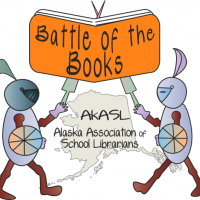 battle of the books logo with two knights