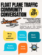 Flyer for a community meeting with event information