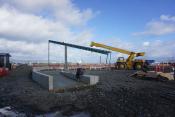 Concrete work happening on the Boat House Pavilion on the Homer Spit.