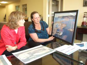 Mayor Wythe Presenting Photo of Homer Spit to Senator Murkowski