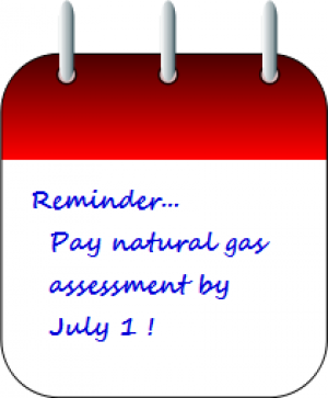 Reminder: Pay natural gas assessment by July 1