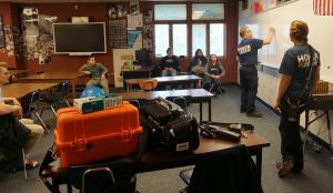 HVFD Assistant Fire Chief Terry Kadel at Homer High School's Career Focus on Learning. 