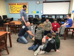 Homer Middle School students learn CPR with assistance from Homer Volunteer Fire Department