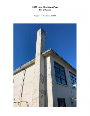 plan cover page with photo of herc building
