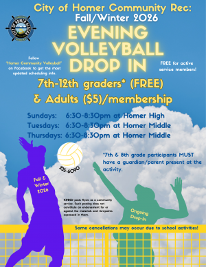 Evening volleyball fall winter 2026
