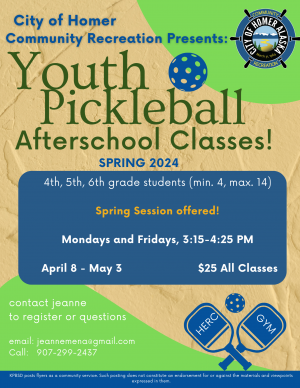 Youth Pickleball Classes Spring 2024