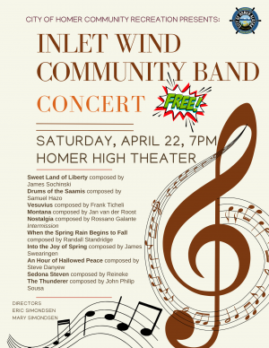 Inlet Wind Band FREE Concert: Sat. April 22, 7PM