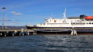 Alaska Marine Ferry docking at Homer Port & Harbor.
