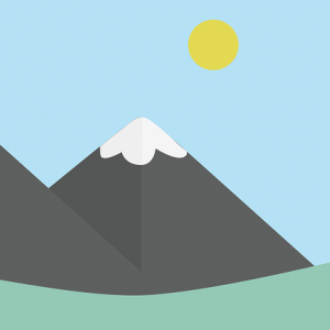 clip art image of mountain with sun