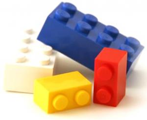 Lego blocks gathered on a table