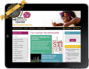 Teen Resource Center on tablet