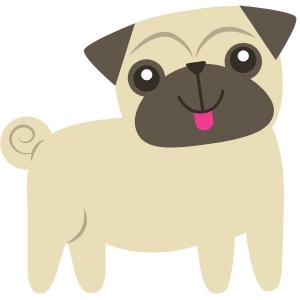 An Illustration of a tan pug.