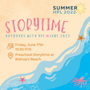 Preschool Storytime at Bishop's Beach! Outdoor Storytime