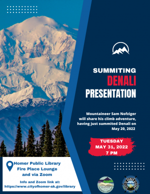 Flyer for Summiting Denali Presentation