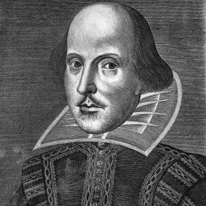 black and white portrait of william shakespeare