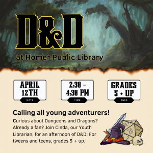 D&D at the Library, April 12th 2024