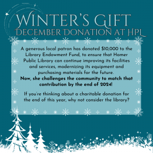 Winter's Gift! December Donations at the Homer Public Library
