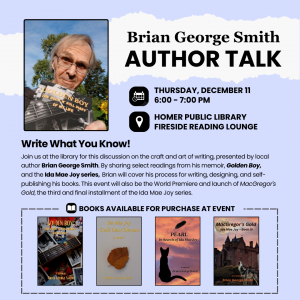 Author Talk with Brian George Smith Author Talk with Brian George Smith