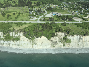 aerial of coastal bluff