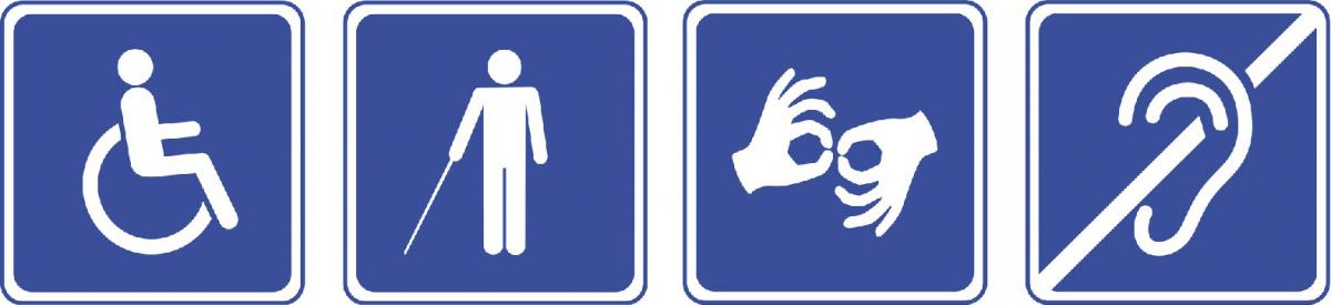 ADA Sign Icons - Wheelchair, Visually Impaired, Sign Language, Deaf