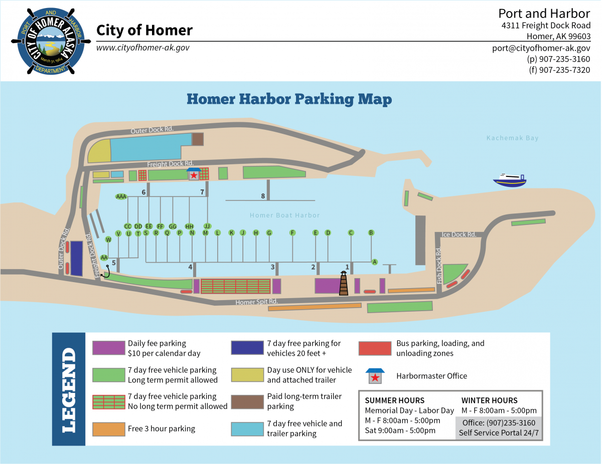 Homer Spit Parking Map