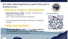 Comprehensive Safety Action Plan Virtual Public Workshop and Survey Flyer