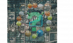 Homer street map with ring of sports equipment around question mark