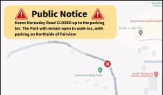 Public Notice Map of Karen Hornaday Road Closure
